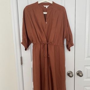 Orange linen long dress